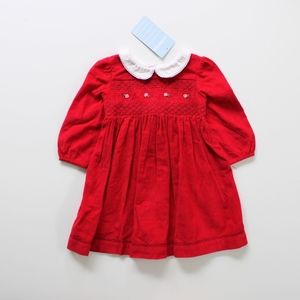 JoJo Maman Bebe long sleeve smocked corduroy dress